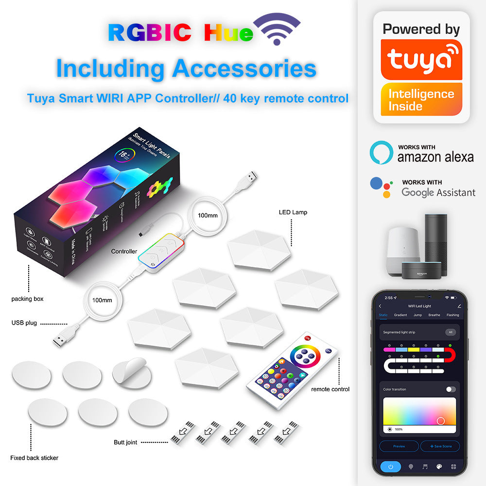 Graffiti Hex Smart Honeycomb Wall Lamp