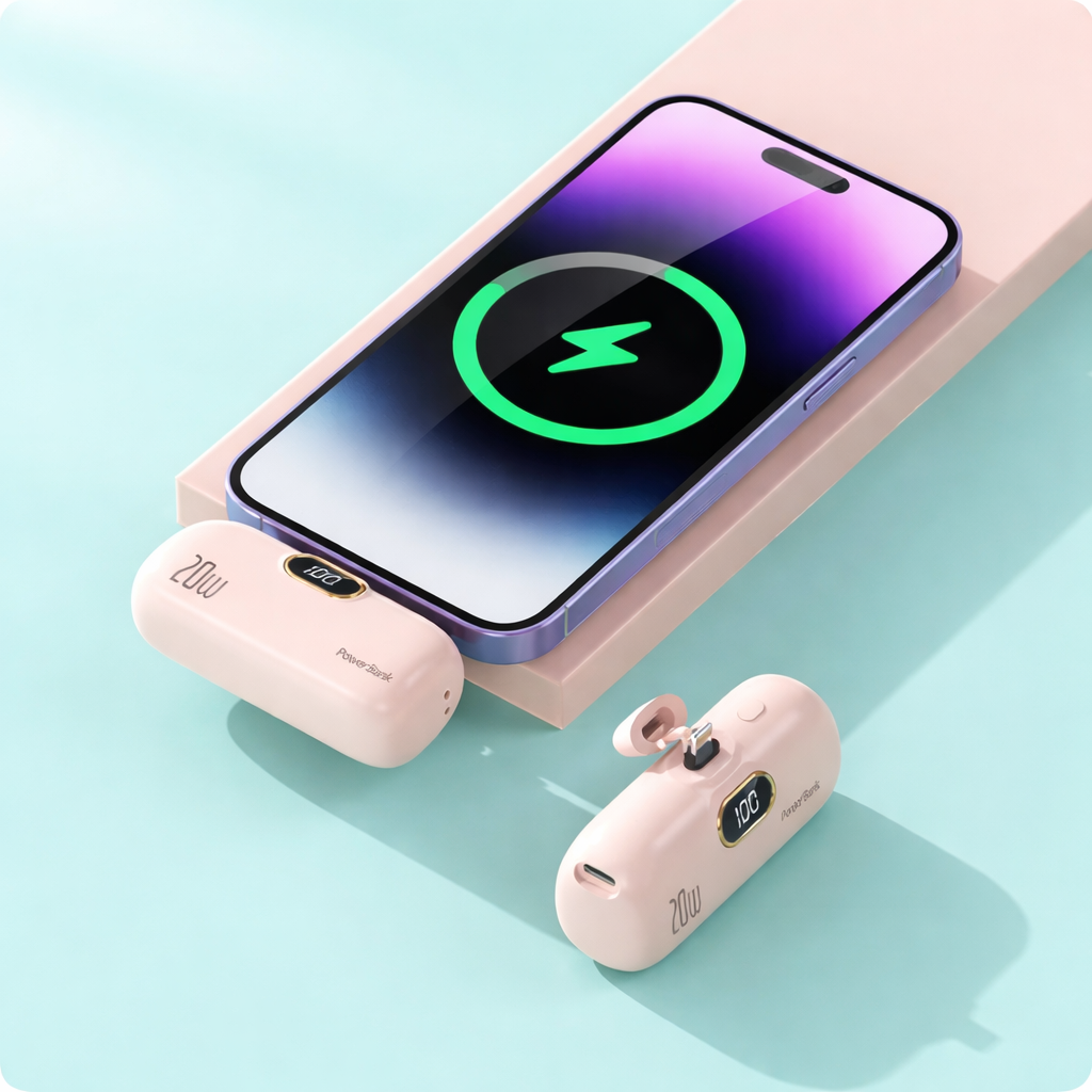 CapsuleCharge Mini Portable Power Bank – Compact Power Anywhere