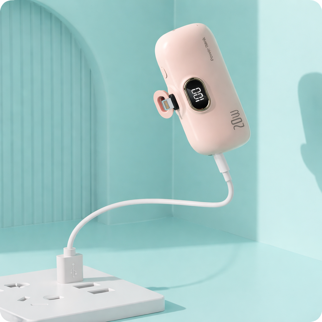 CapsuleCharge Mini Portable Power Bank – Compact Power Anywhere