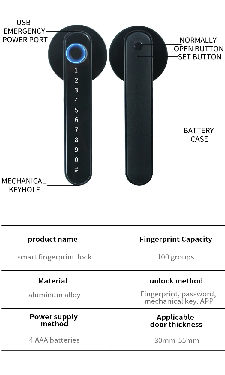 PunchFree Smart Fingerprint Door Lock